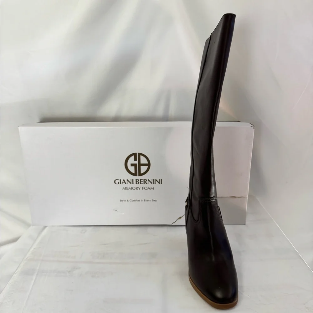 Giani Bernini Black Heeled Boots Elegant Streamlined Silhouette - Picture 6 of 6